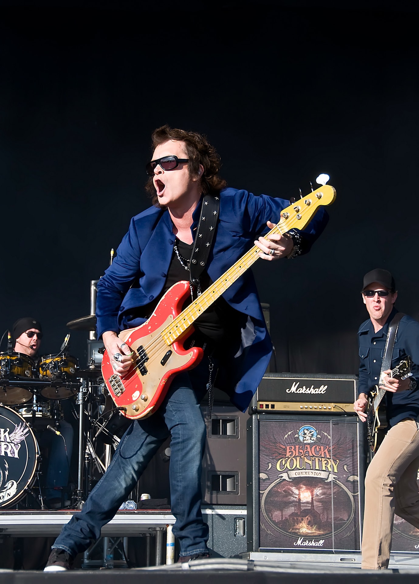 Glenn Hughes, Jason Bonham and Joe Bonamassa of Black Country Communion performing live on stage